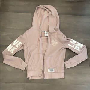 Pink Zip-Up with hood in a maybe color